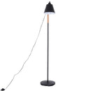 Lampada da Terra Paralume Regolabile in Metallo e Legno Nero 