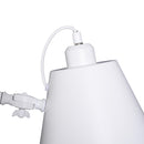 Lampada da Terra Bianca Paralume Regolabile in Metallo e Legno 