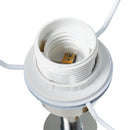 Lampada da Terra Treppiede in Metallo con Paralume in Lino Grigio Ø48x156 cm 