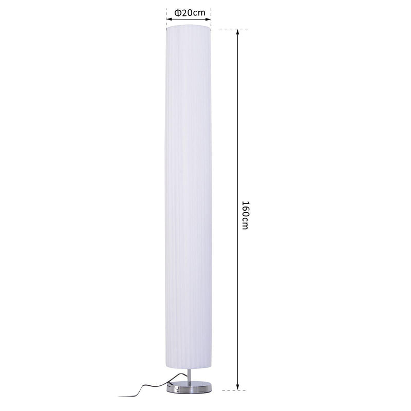 Lampada da Terra 160 cm con Interruttore a Pedale in Acciaio Inox Bianco 