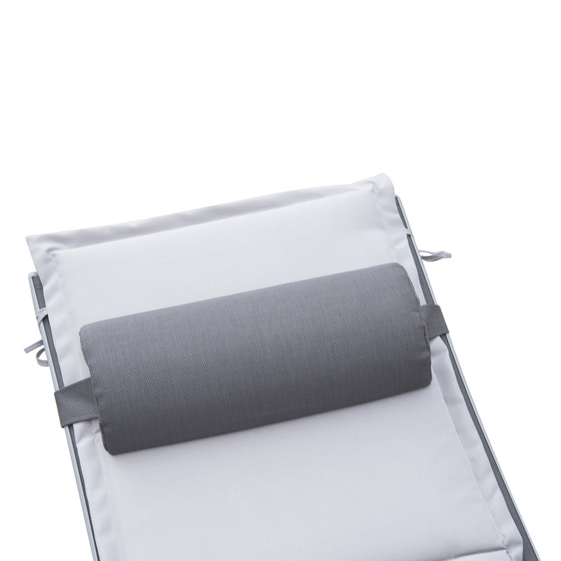 Lettino Chaise Longue da Giardino Poltrona Relax Grigia 170x64x80 cm 