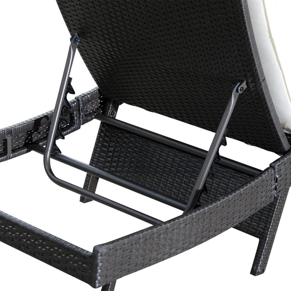 Gartenliege aus synthetischem Rattan mit Kissen in Dark Coffee acquista