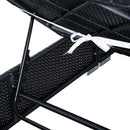 Lettino Prendisole da Giardino di Lusso in Rattan Sintetico e Alluminio Nero 