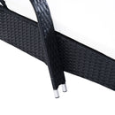 Set 2 Lettini Prendisole da Giardino in Rattan Sintetico con Materassino Imbottito e Tavolino Nero 