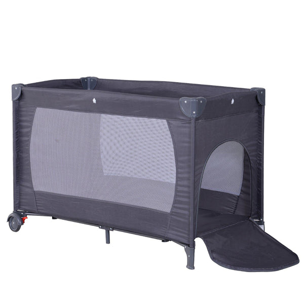 Faltbares Reisebett für Kinder mit Tasche und Matratze aus dunkelgrauem Oxford-Stoff online