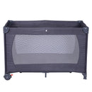 Lettino da Viaggio per Bambini Pieghevole con Borsa e Materassino in Tessuto Oxford Grigio Scuro 