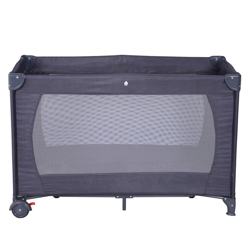 Lettino da Viaggio per Bambini Pieghevole con Borsa e Materassino in Tessuto Oxford Grigio Scuro 