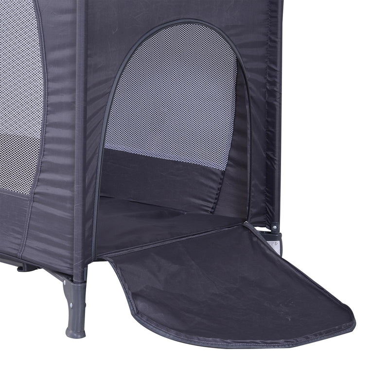 Lettino da Viaggio per Bambini Pieghevole con Borsa e Materassino in Tessuto Oxford Grigio Scuro 