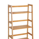 Libreria Scaffale Multiuso a 4 Livelli in Bambù Naturale 48x30x119 cm 