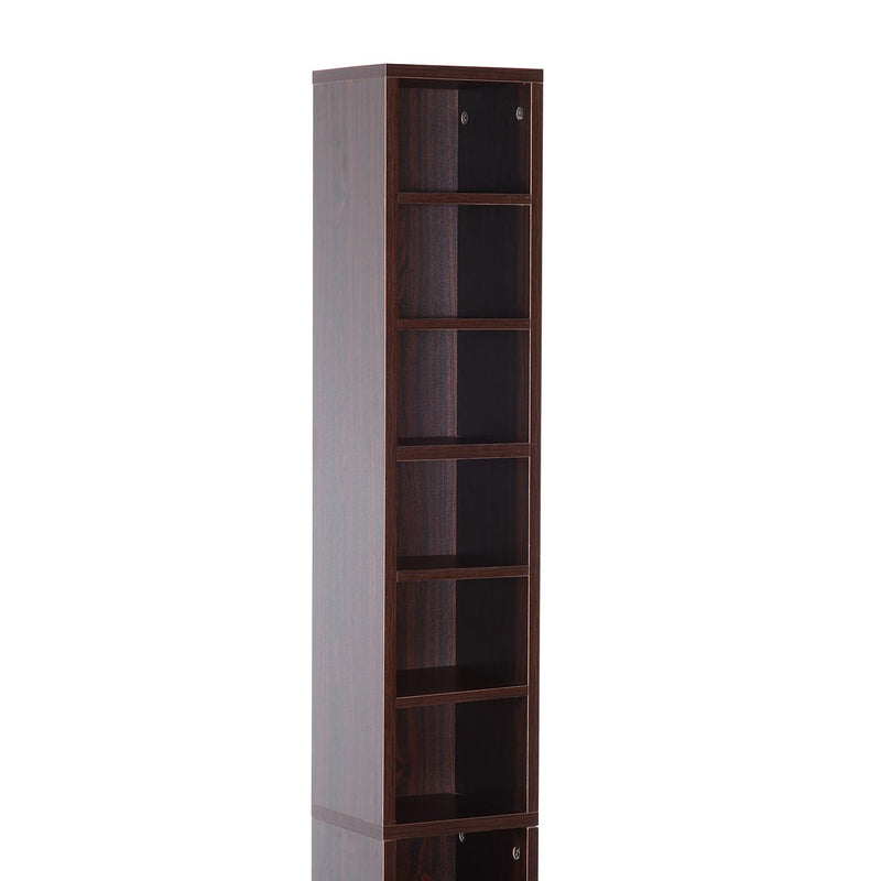 Libreria Mobiletto Colonna da Parete con Mensole in Legno Marrone 21x20x175 cm 