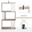 Libreria da Parete Moderna con 3 Ripiani Legno Naturale e Bianco 60x24x111.4 cm 