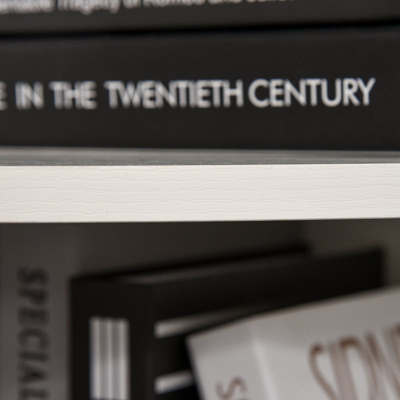 Libreria ad Angolo da Parete e Muro con 4 Ripiani in Legno Bianco 39.5x39.5x120 cm 