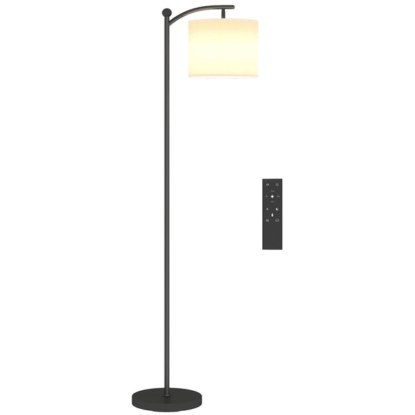 acquista Lampada da Terra LED Dimmerabile con 5 Modalità Preimpostate 54,3x30,6x159,6 cm con Telecomando e Timer 60 Minuti in Metallo Nero