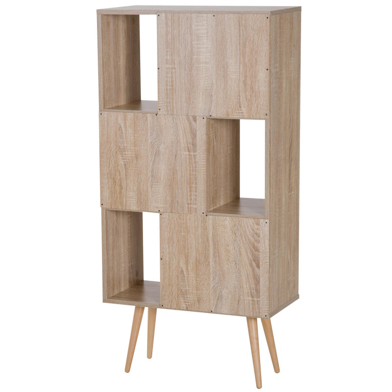 Libreria con Piedini Legno Naturale 60x30x124 cm 
