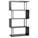 Libreria in Legno a Parete Mobili Ufficio Scaffale Nero 80x30x145 cm 