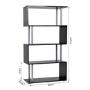 Libreria in Legno a Parete Mobili Ufficio Scaffale Nero 80x30x145 cm 