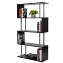 Libreria in Legno a Parete Mobili Ufficio Scaffale Nero 80x30x145 cm 