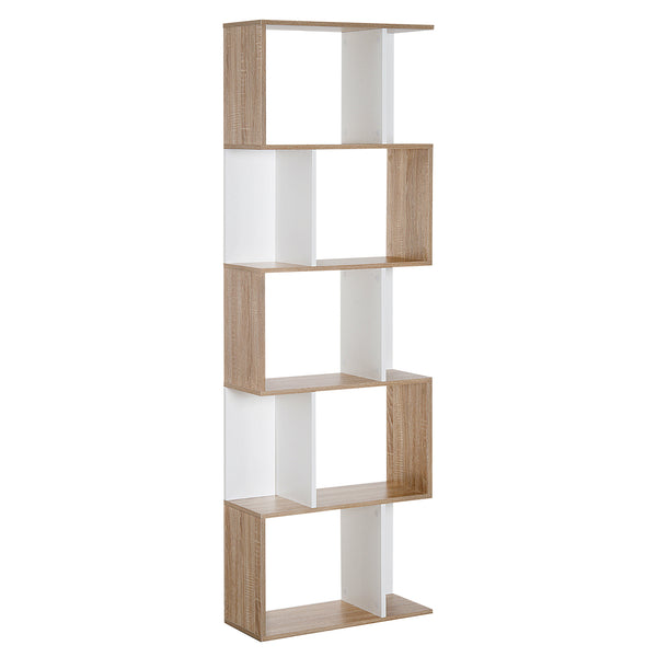 Modernes Wand-Bücherregal mit 5 Regalen aus weißem Holz 60 x 24 x 1184,5 cm sconto
