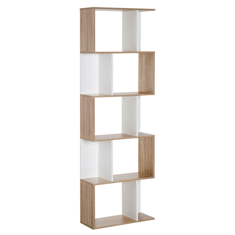 Libreria da Muro Moderna 5 Ripiani in Legno Bianco 60x24x1184.5 cm 