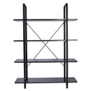 Libreria Scaffale a 4 ripiani aperti stile industriale in acciaio Nero 105x33.8x138 cm 