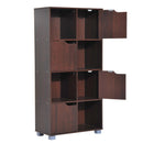 Libreria Design Moderno 8 Vani con 4 Ante in Legno Marrone Scuro 60x30x122 cm 
