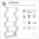 Libreria di Design Mobili Ufficio Scaffale in Legno 80x24x191 cm Bianco 