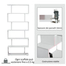 Libreria di Design Mobili Ufficio Scaffale in Legno 80x24x191 cm Bianco 