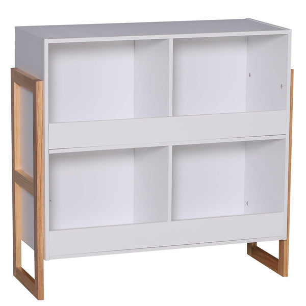 Cube Bücherregal Modernes Design Weißes Holz 86x34x82,5 cm sconto