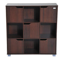 Libreria in Legno da Terra con 9 Scompartimenti Marrone 89.5x30x93 cm 