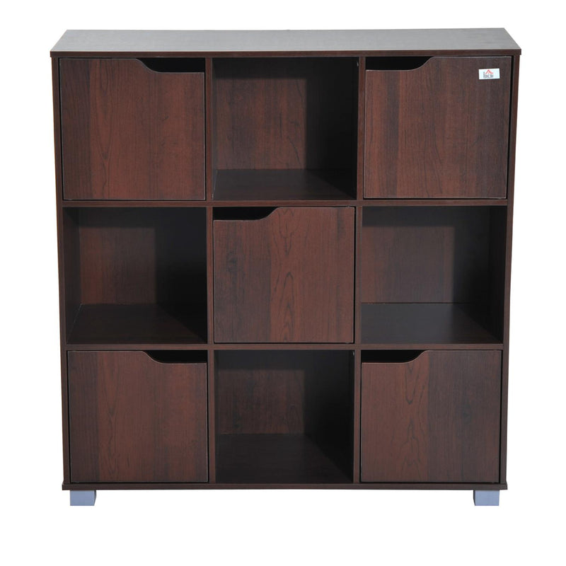 Libreria in Legno da Terra con 9 Scompartimenti Marrone 89.5x30x93 cm 