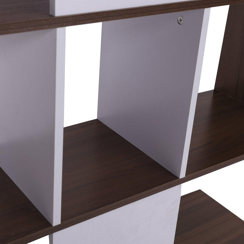 Libreria di Design Moderna Mobili Ufficio Scaffale Bianco e Noce 144x30x125 cm 