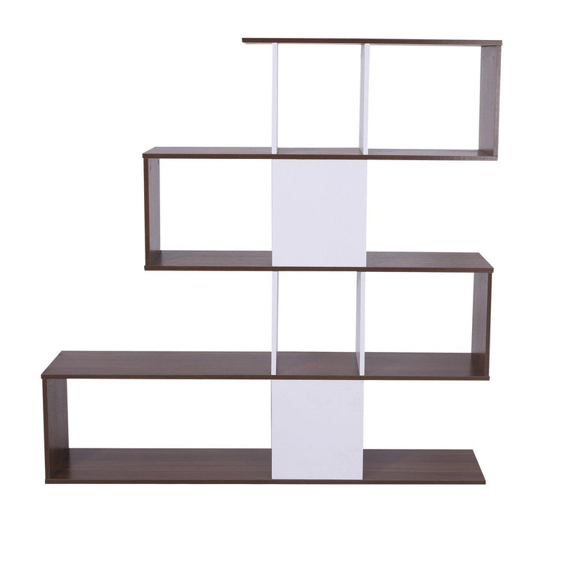 Libreria di Design Moderna Mobili Ufficio Scaffale Bianco e Noce 144x30x125 cm 