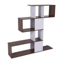 Libreria di Design Moderna Mobili Ufficio Scaffale Bianco e Noce 144x30x125 cm 