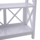 Libreria Scaffale da Parete a 3 Ripiani in Legno Bianco 70x30x113 cm 