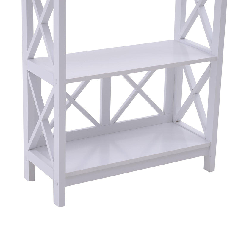 Libreria Scaffale da Parete a 3 Ripiani in Legno Bianco 70x30x113 cm 