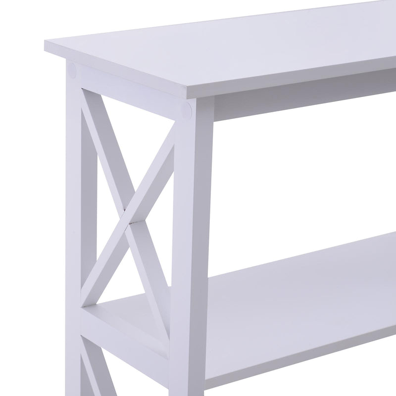 Libreria Scaffale da Parete a 3 Ripiani in Legno Bianco 70x30x113 cm 