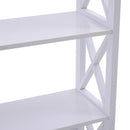 Libreria Scaffale da Parete a 3 Ripiani in Legno Bianco 70x30x113 cm 