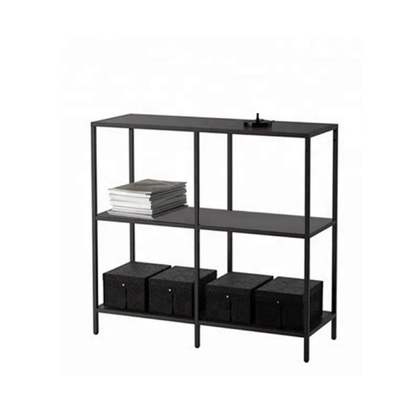 acquista Bücherregal Regal aus Metall 3 schwarze Regale 100x36x94,5 cm