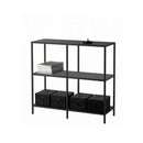 Libreria Scaffale in Metallo 3 Ripiani Nero 100x36x94,5 cm 