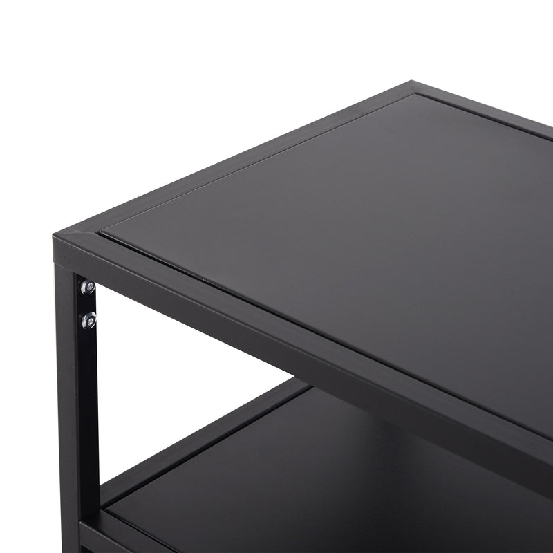 Libreria Scaffale in Metallo 3 Ripiani Nero 100x36x94,5 cm 