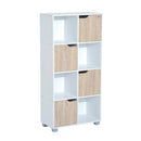 Libreria di Design a 8 Scompartimenti in Legno Bianco 60x30x122 cm 