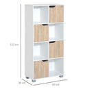 Libreria di Design a 8 Scompartimenti in Legno Bianco 60x30x122 cm 