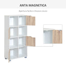 Libreria di Design a 8 Scompartimenti in Legno Bianco 60x30x122 cm 