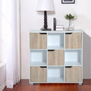 Libreria Scaffale con 9 Scompartimenti Bianco e Rovere 89.5x30x93 cm 