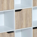 Libreria Scaffale con 9 Scompartimenti Bianco e Rovere 89.5x30x93 cm 