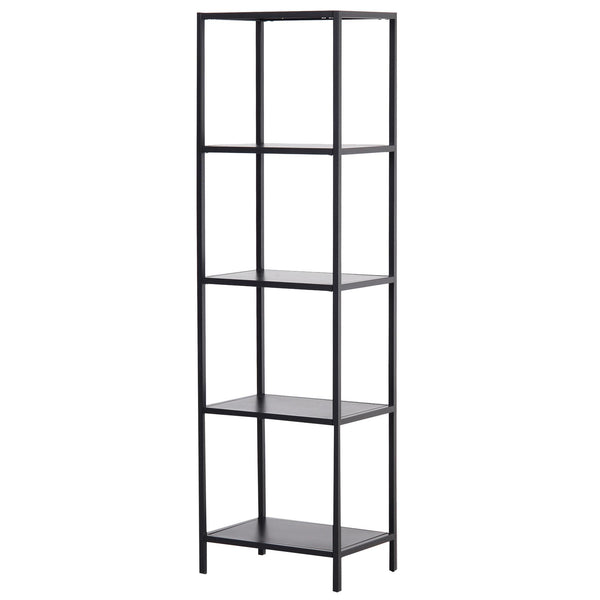 Bücherregal Regal 5 Regale aus schwarzem Metall 51x36x175 cm prezzo