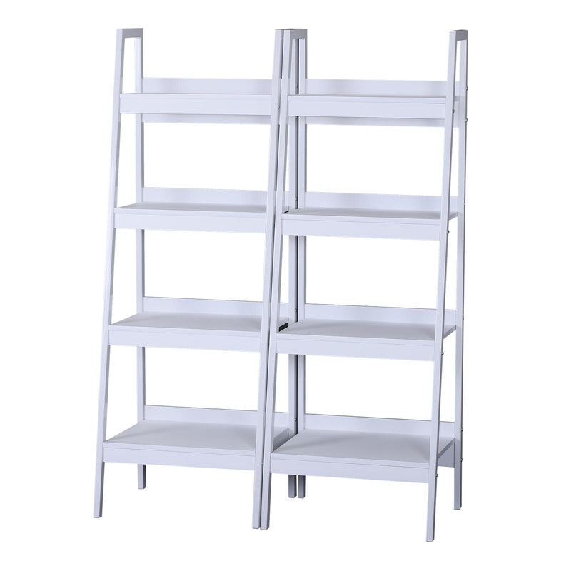 Libreria a Scala in Legno Componibile Bianco 52x45x148 cm 