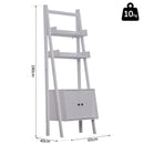 Libreria Scaffale a Scala con Mensole in Legno Bianco 65x40x180 cm 