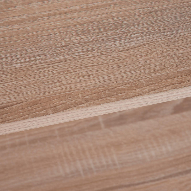 Libreria Scaffale a Scala 4 Ripiani in Legno e Acciaio Bianco e Rovere 80x33x133.5 cm 