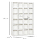 Libreria in Legno 24 Scomparti Bianco 130.5x89x20 cm 